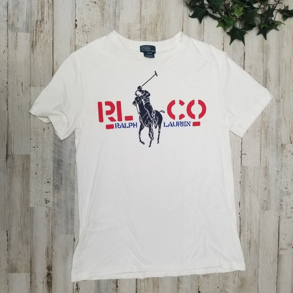 Polo By Ralph Lauren Red White And Blue Childrenswear T-Shirt Size L (14-16)